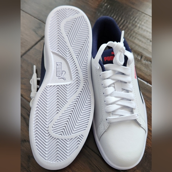 Puma junior size 5c regular, puma smash v2 L Jr. White-peacoat-red. - Picture 8 of 10